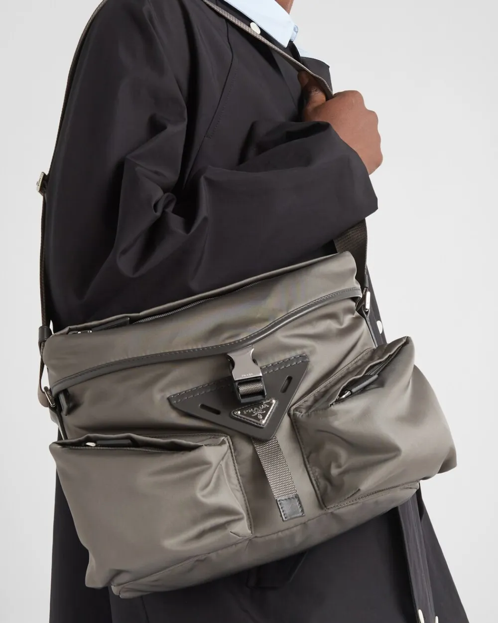 Hombre Prada BOLSOS MENSAJEROS^Bolso Bandolera De Re-nylon Y Piel