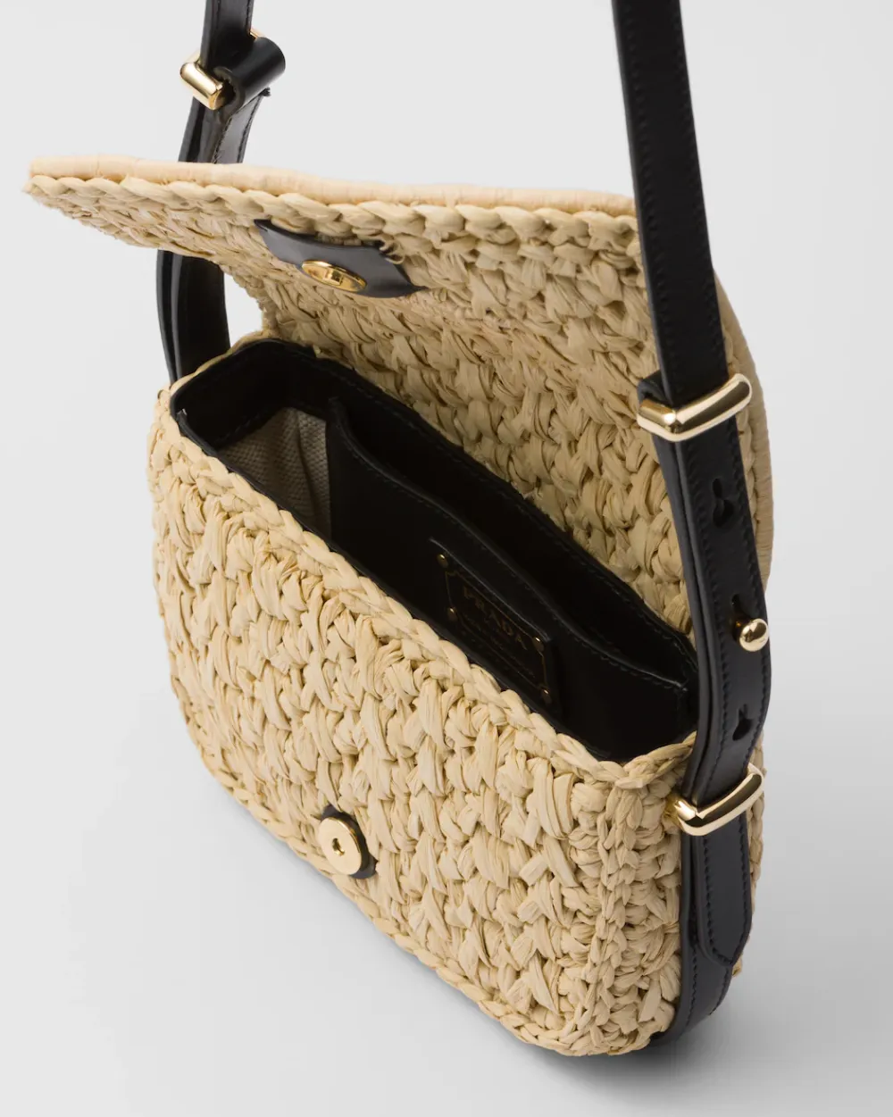 Mujer Prada PRADA SUMMER BAGS|BOLSOS DE HOMBRO^Bolso Bandolera De Tejido Trenzado Y Piel