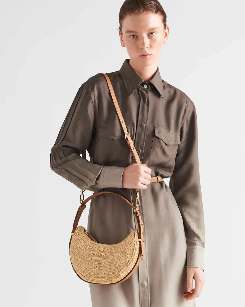 Mujer Prada PRADA SUMMER BAGS|BOLSOS DE HOMBRO^Bolso Bandolera En Tejido Trenzado Arqué