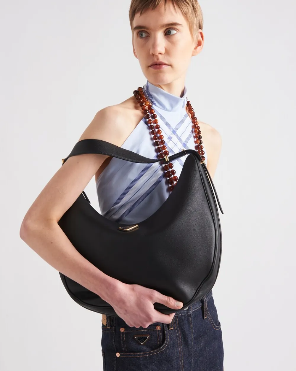 Mujer Prada PRADA ARQUE’|BOLSOS DE HOMBRO^Bolso Bandolera Grande De Piel