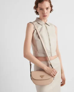Mujer Prada PRADA ARQUE’|BOLSOS DE HOMBRO^Bolso Bandolera Arqué De Piel Con Solapa