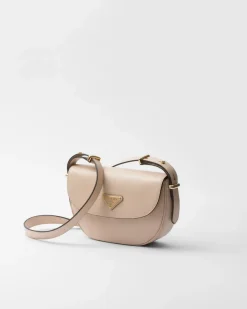 Mujer Prada PRADA ARQUE’|BOLSOS DE HOMBRO^Bolso Bandolera Arqué De Piel Con Solapa