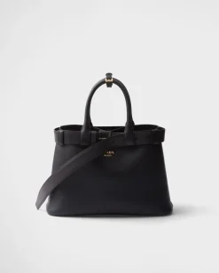 Mujer Prada PRADA BUCKLE|BOLSOS CON ASA SUPERIOR^Bolso De Piel Mediano Buckle Con Cinturón