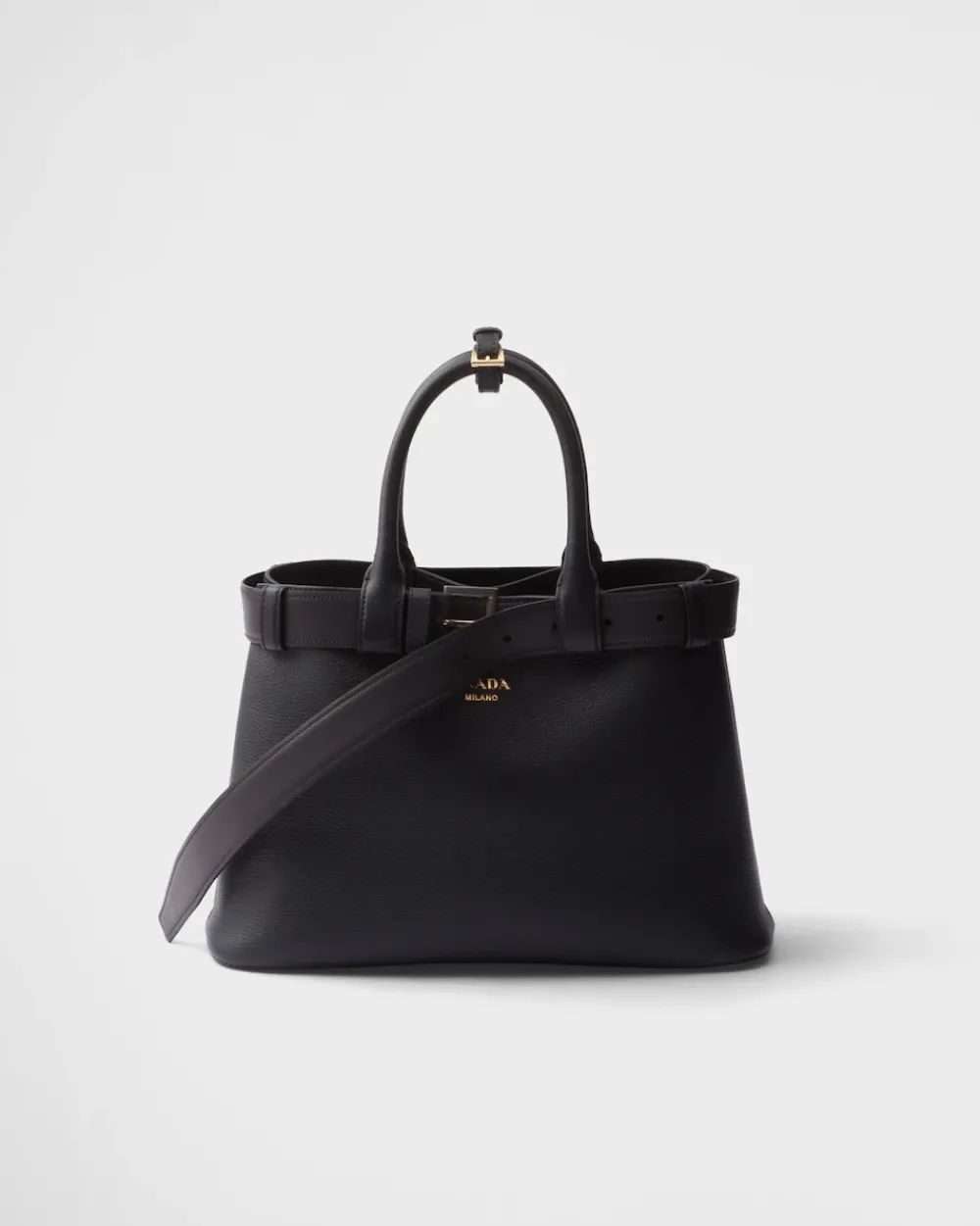 Mujer Prada PRADA BUCKLE|BOLSOS CON ASA SUPERIOR^Bolso De Piel Mediano Buckle Con Cinturón