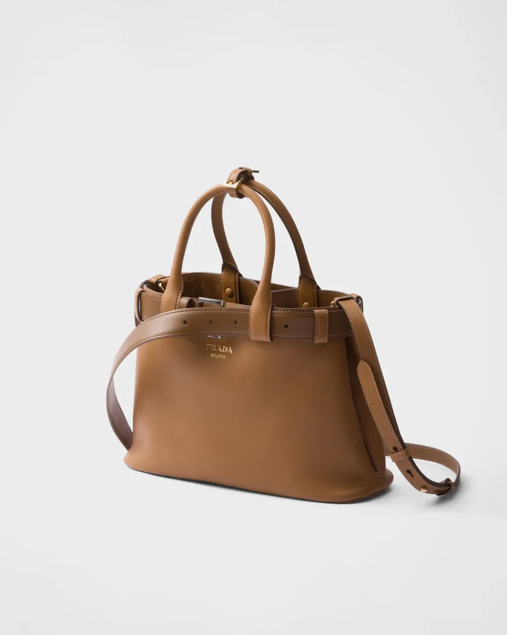 Mujer Prada PRADA BUCKLE|BOLSOS CON ASA SUPERIOR^Bolso De Piel Mediano Buckle Con Cinturón