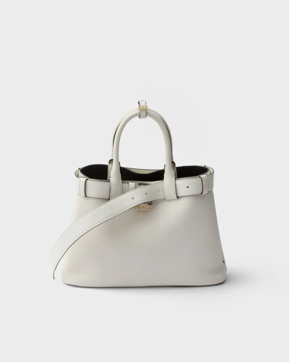 Mujer Prada PRADA BUCKLE|BOLSOS CON ASA SUPERIOR^Bolso De Piel Mediano Buckle Con Cinturón