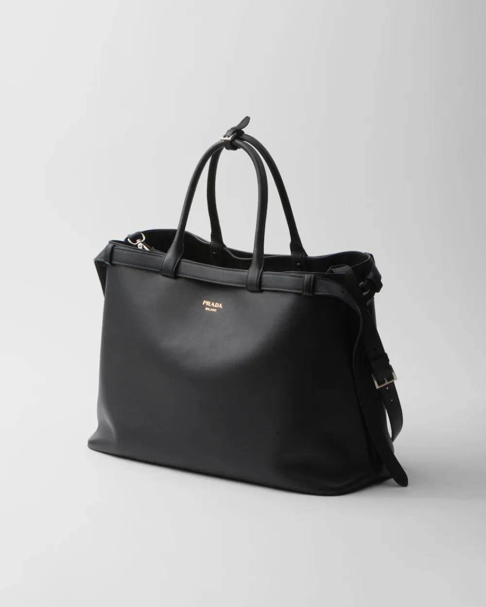 Hombre Prada BOLSOS GRANDES^Bolso De Piel Buckle Con Cinturón Doble