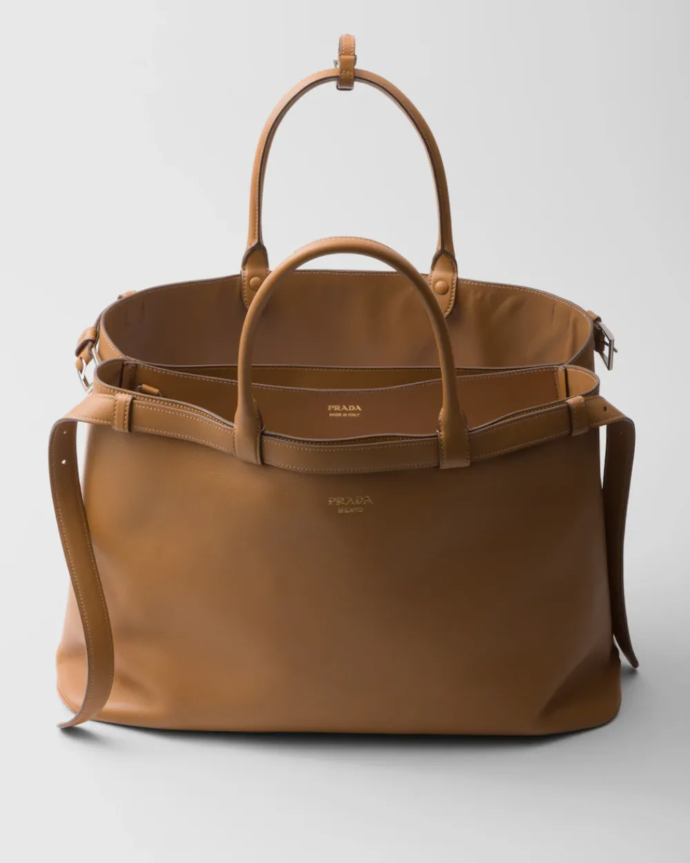 Hombre Prada BOLSOS GRANDES^Bolso De Piel Buckle Con Cinturón Doble