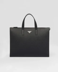 Hombre Prada BOLSOS GRANDES^Bolso De Piel Saffiano