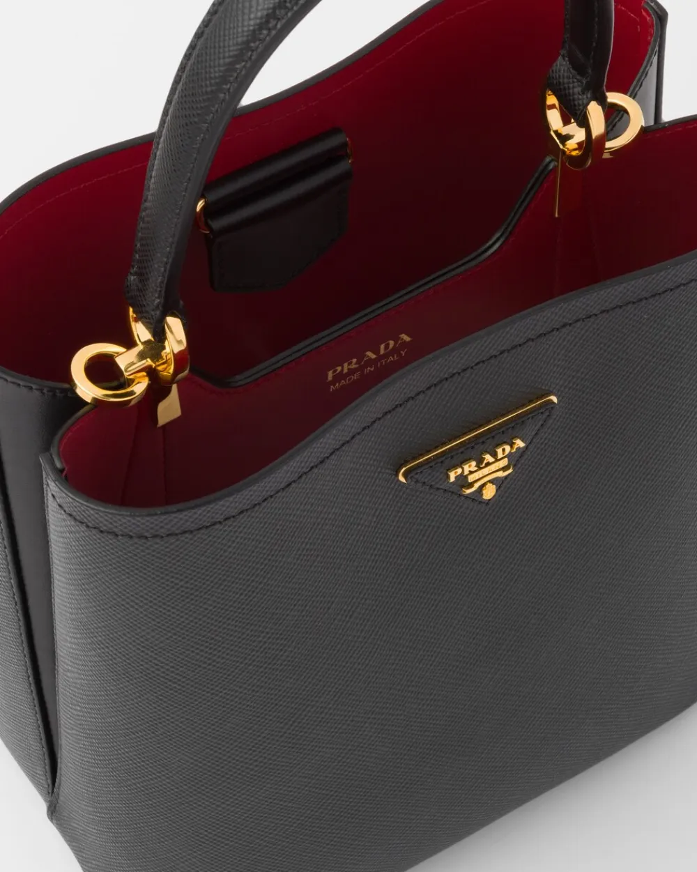 Mujer Prada BOLSOS CON ASA SUPERIOR|BOLSOS CON ASA SUPERIOR^Bolso De Piel Saffiano Panier