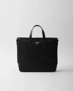 Hombre Prada BOLSOS GRANDES^Bolso De Re-nylon Y Piel Saffiano