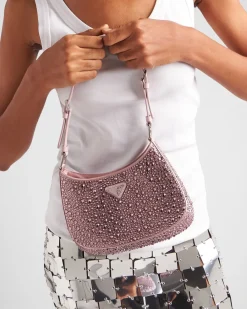 Prada PRADA CLEO^Bolso De Satén Cleo Con Cristales