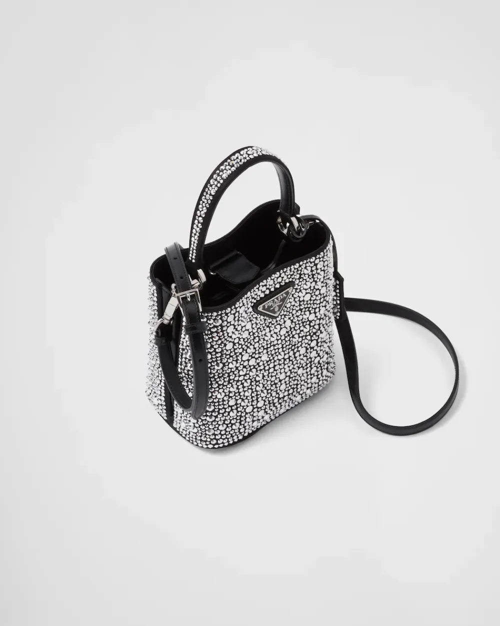 Mujer Prada BOLSOS CON ASA SUPERIOR|BOLSOS CON ASA SUPERIOR^Bolso De Satén Panier Con Cristales