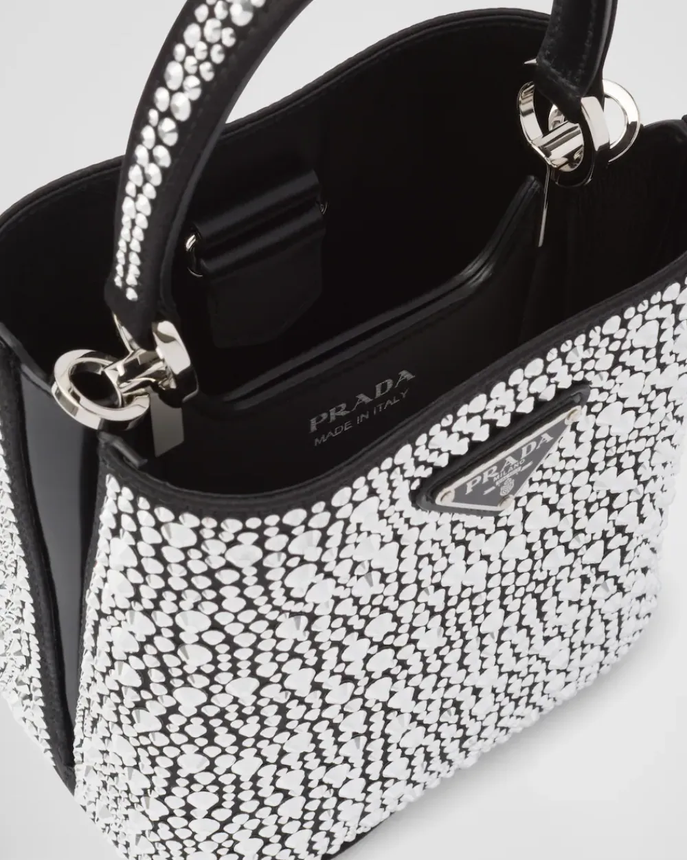 Mujer Prada BOLSOS CON ASA SUPERIOR|BOLSOS CON ASA SUPERIOR^Bolso De Satén Panier Con Cristales