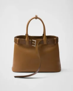 Mujer Prada PRADA BUCKLE|BOLSOS CON ASA SUPERIOR^Bolso Grande De Piel Buckle Con Cinturón