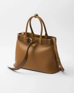 Mujer Prada PRADA BUCKLE|BOLSOS CON ASA SUPERIOR^Bolso Grande De Piel Buckle Con Cinturón