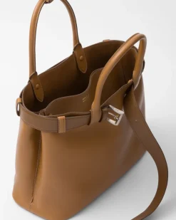 Mujer Prada PRADA BUCKLE|BOLSOS CON ASA SUPERIOR^Bolso Grande De Piel Buckle Con Cinturón