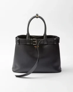 Mujer Prada PRADA BUCKLE|BOLSOS CON ASA SUPERIOR^Bolso Grande De Piel Buckle Con Cinturón