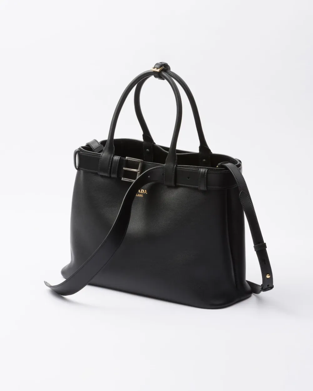 Mujer Prada PRADA BUCKLE|BOLSOS CON ASA SUPERIOR^Bolso Grande De Piel Buckle Con Cinturón