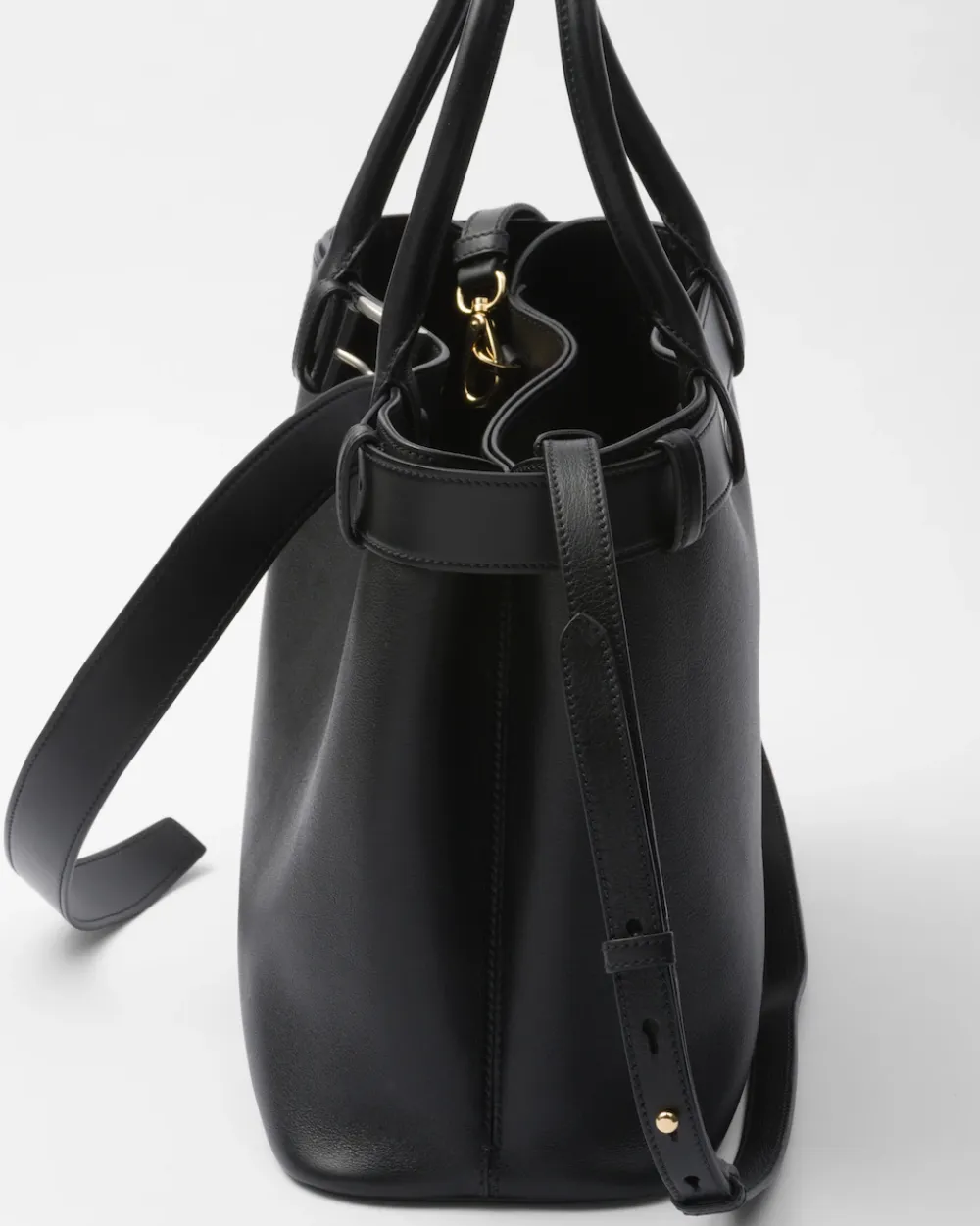 Mujer Prada PRADA BUCKLE|BOLSOS CON ASA SUPERIOR^Bolso Grande De Piel Buckle Con Cinturón