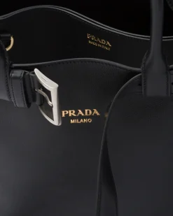 Mujer Prada PRADA BUCKLE|BOLSOS CON ASA SUPERIOR^Bolso Grande De Piel Buckle Con Cinturón
