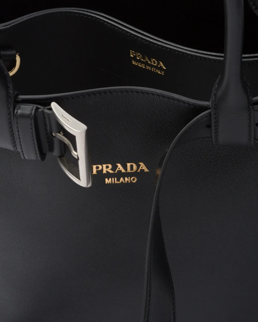 Mujer Prada PRADA BUCKLE|BOLSOS CON ASA SUPERIOR^Bolso Grande De Piel Buckle Con Cinturón