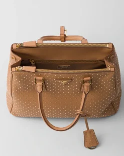 Mujer Prada PRADA GALLERIA|BOLSOS CON ASA SUPERIOR^Bolso Grande Galleria De Piel Con Tachuelas