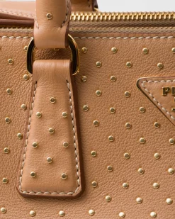Mujer Prada PRADA GALLERIA|BOLSOS CON ASA SUPERIOR^Bolso Grande Galleria De Piel Con Tachuelas