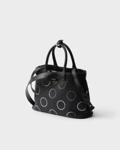 Mujer Prada PRADA BUCKLE|BOLSOS CON ASA SUPERIOR^Bolso Mediano De Piel Buckle Con Apliques