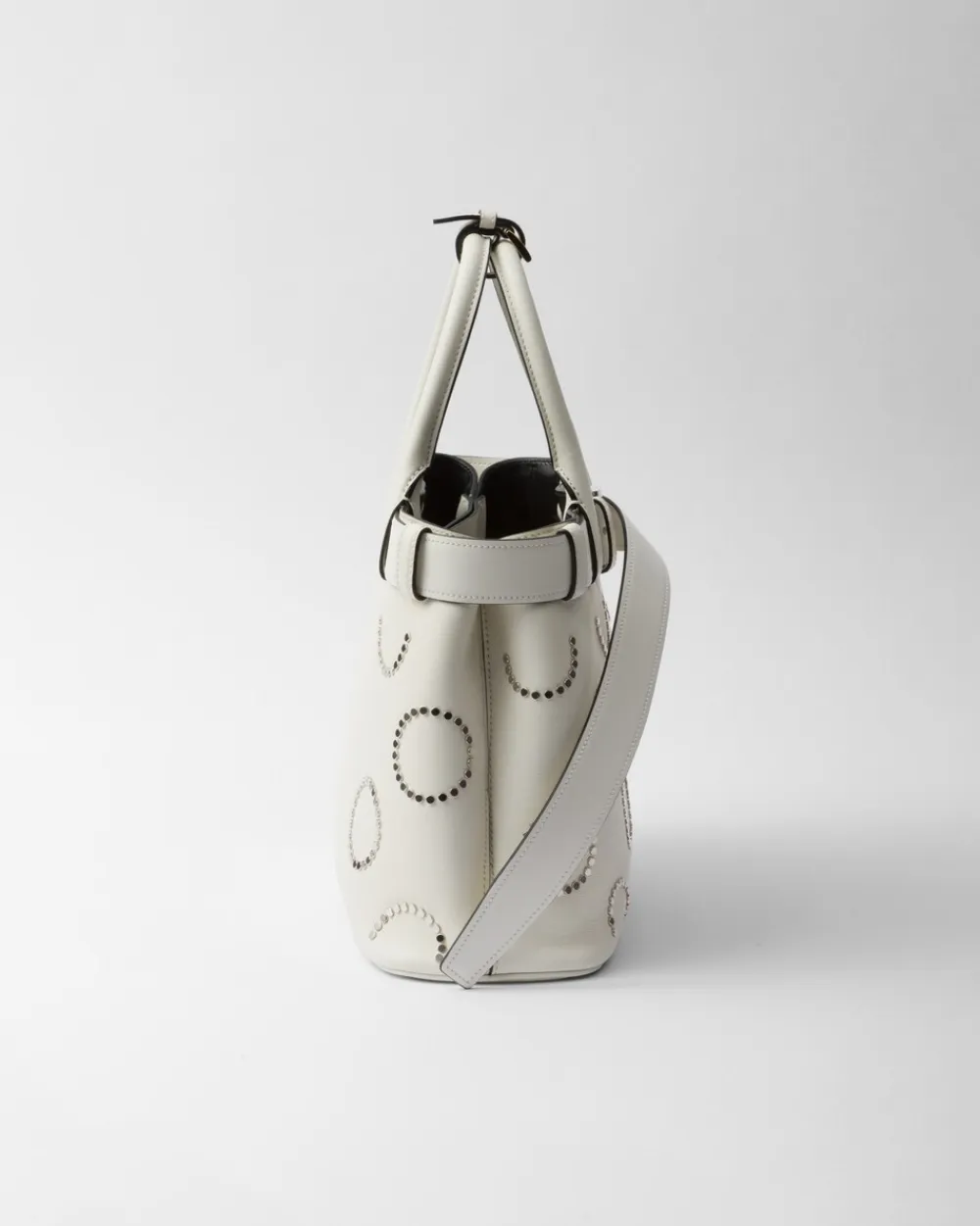 Mujer Prada PRADA BUCKLE|BOLSOS CON ASA SUPERIOR^Bolso Mediano De Piel Buckle Con Apliques