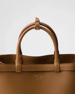 Mujer Prada PRADA BUCKLE|BOLSOS CON ASA SUPERIOR^Bolso Mediano De Piel Buckle Con Cinturón Doble