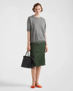 Mujer Prada PRADA BUCKLE|BOLSOS CON ASA SUPERIOR^Bolso Mediano De Piel Buckle Con Cinturón Doble