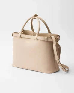 Prada PRADA BUCKLE^Bolso Mediano De Piel Buckle Con Cinturón Doble