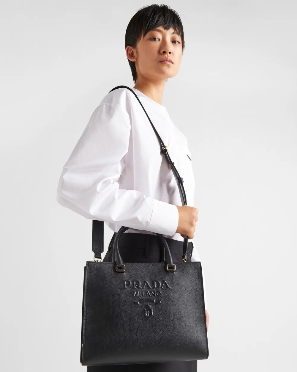 Mujer Prada BOLSOS GRANDES|BOLSOS GRANDES^Bolso Mediano De Piel Saffiano