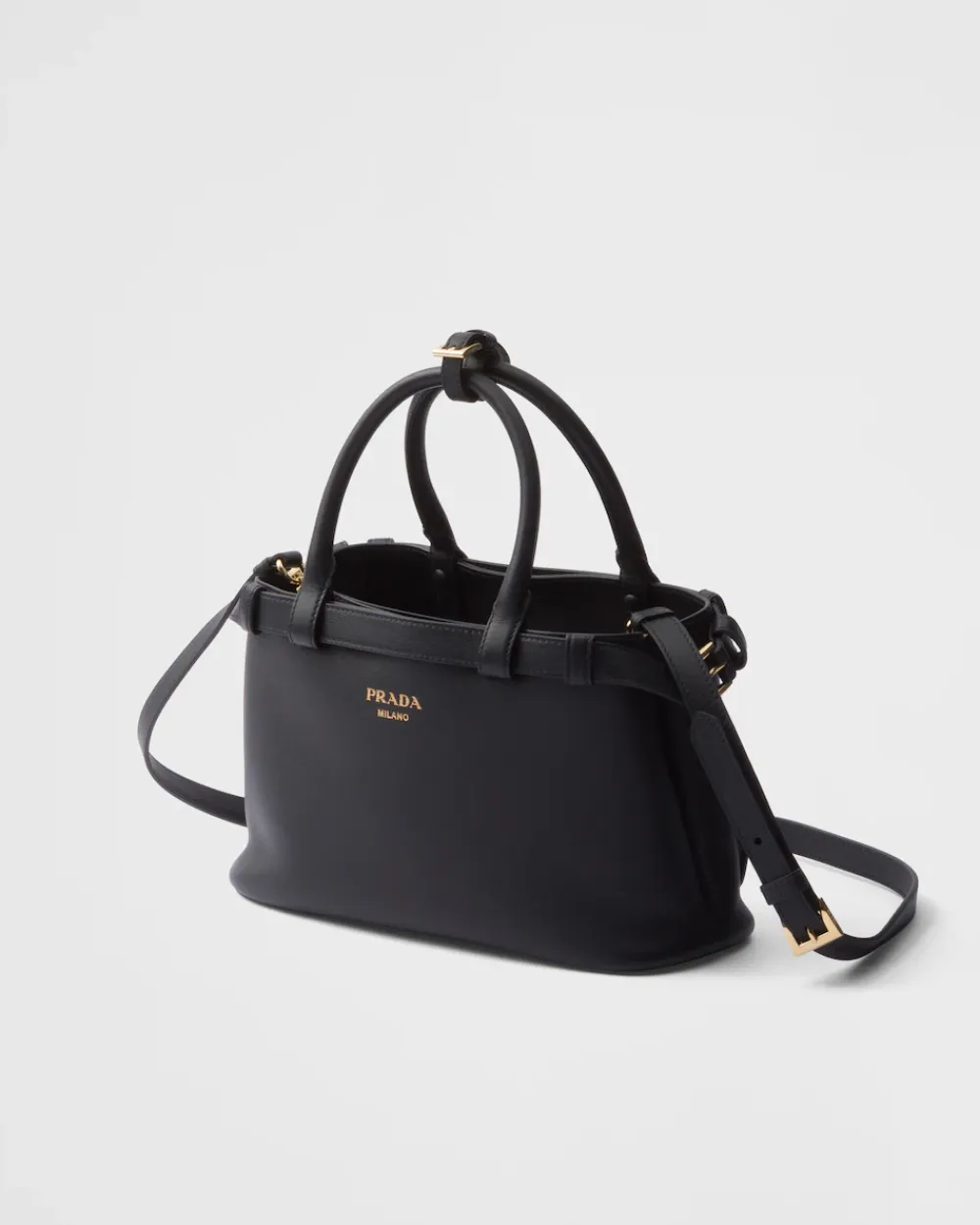 Mujer Prada PRADA BUCKLE|BOLSOS CON ASA SUPERIOR^Bolso Pequeño De Piel Buckle Con Doble Cinturón