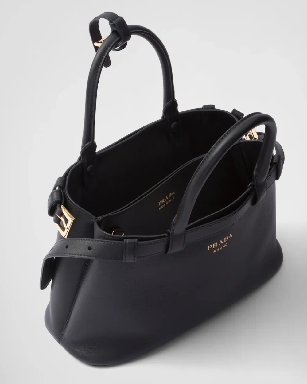 Mujer Prada PRADA BUCKLE|BOLSOS CON ASA SUPERIOR^Bolso Pequeño De Piel Buckle Con Doble Cinturón