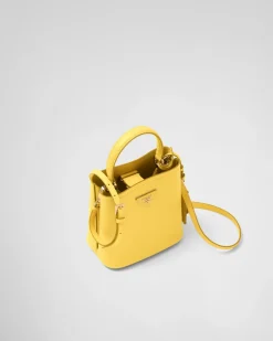 Mujer Prada BOLSOS CON ASA SUPERIOR|BOLSOS CON ASA SUPERIOR^Bolso Pequeño De Piel Saffiano Panier