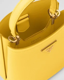 Mujer Prada BOLSOS CON ASA SUPERIOR|BOLSOS CON ASA SUPERIOR^Bolso Pequeño De Piel Saffiano Panier