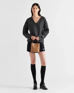 Mujer Prada BOLSOS CON ASA SUPERIOR|BOLSOS CON ASA SUPERIOR^Bolso Pequeño De Piel Saffiano Panier