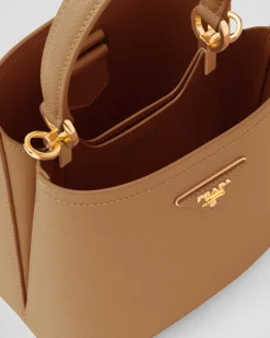 Mujer Prada BOLSOS CON ASA SUPERIOR|BOLSOS CON ASA SUPERIOR^Bolso Pequeño De Piel Saffiano Panier
