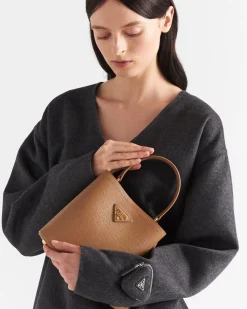 Mujer Prada BOLSOS CON ASA SUPERIOR|BOLSOS CON ASA SUPERIOR^Bolso Pequeño De Piel Saffiano Panier