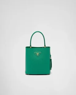 Mujer Prada BOLSOS CON ASA SUPERIOR|BOLSOS CON ASA SUPERIOR^Bolso Pequeño De Piel Saffiano Panier