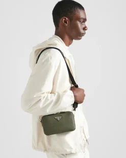 Hombre Prada BOLSOS MENSAJEROS^Bolso Brique De Piel Saffiano