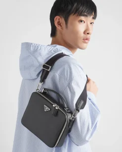 Hombre Prada BOLSOS MENSAJEROS^Bolso Brique De Piel Saffiano