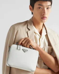 Hombre Prada BOLSOS MENSAJEROS^Bolso Brique De Piel Saffiano