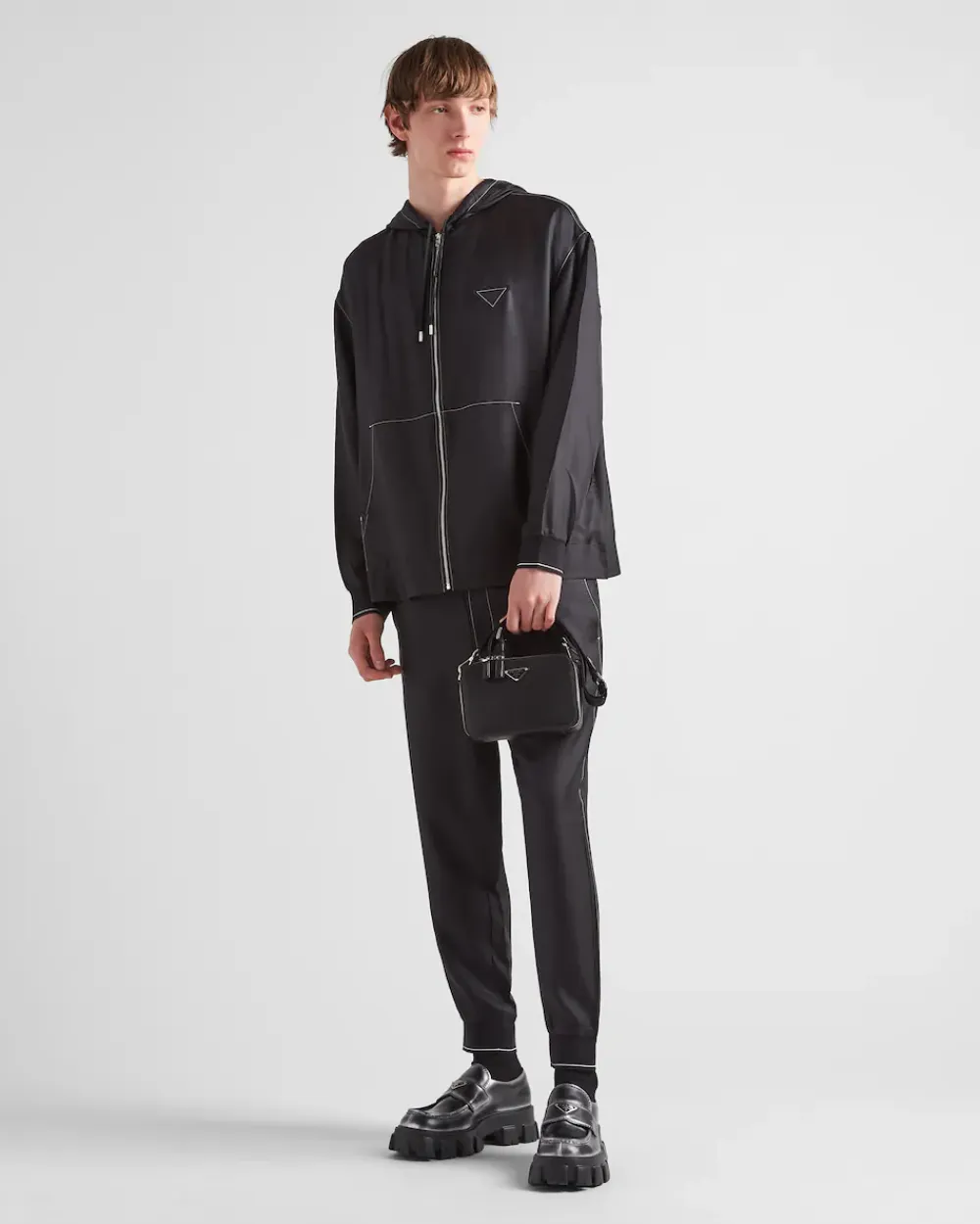 Hombre Prada BOLSOS MENSAJEROS^Bolso Brique De Piel Saffiano