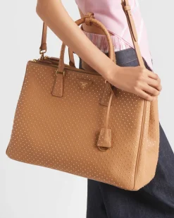 Mujer Prada PRADA GALLERIA|BOLSOS CON ASA SUPERIOR^Bolso Galleria Extragrande De Piel Con Tachuelas