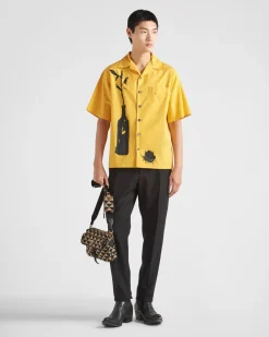 Hombre Prada BOLSOS MENSAJEROS^Bolso Symbole De Tela Bordada