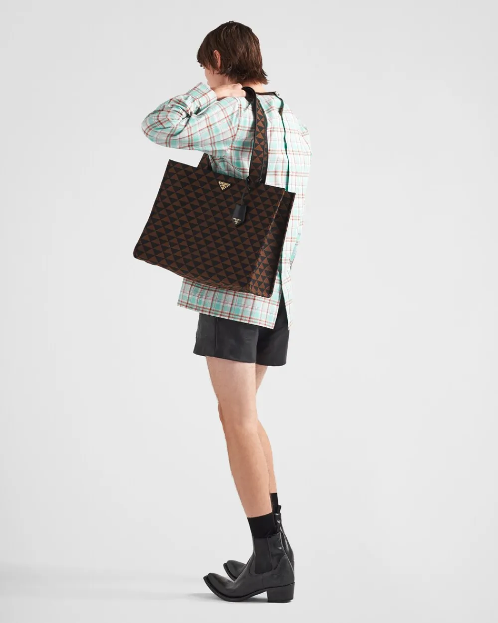 Hombre Prada BOLSOS GRANDES^Bolso Symbole De Tela Bordada