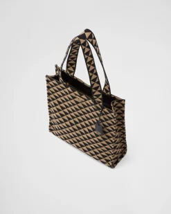 Hombre Prada BOLSOS GRANDES^Bolso Symbole De Tela Bordada